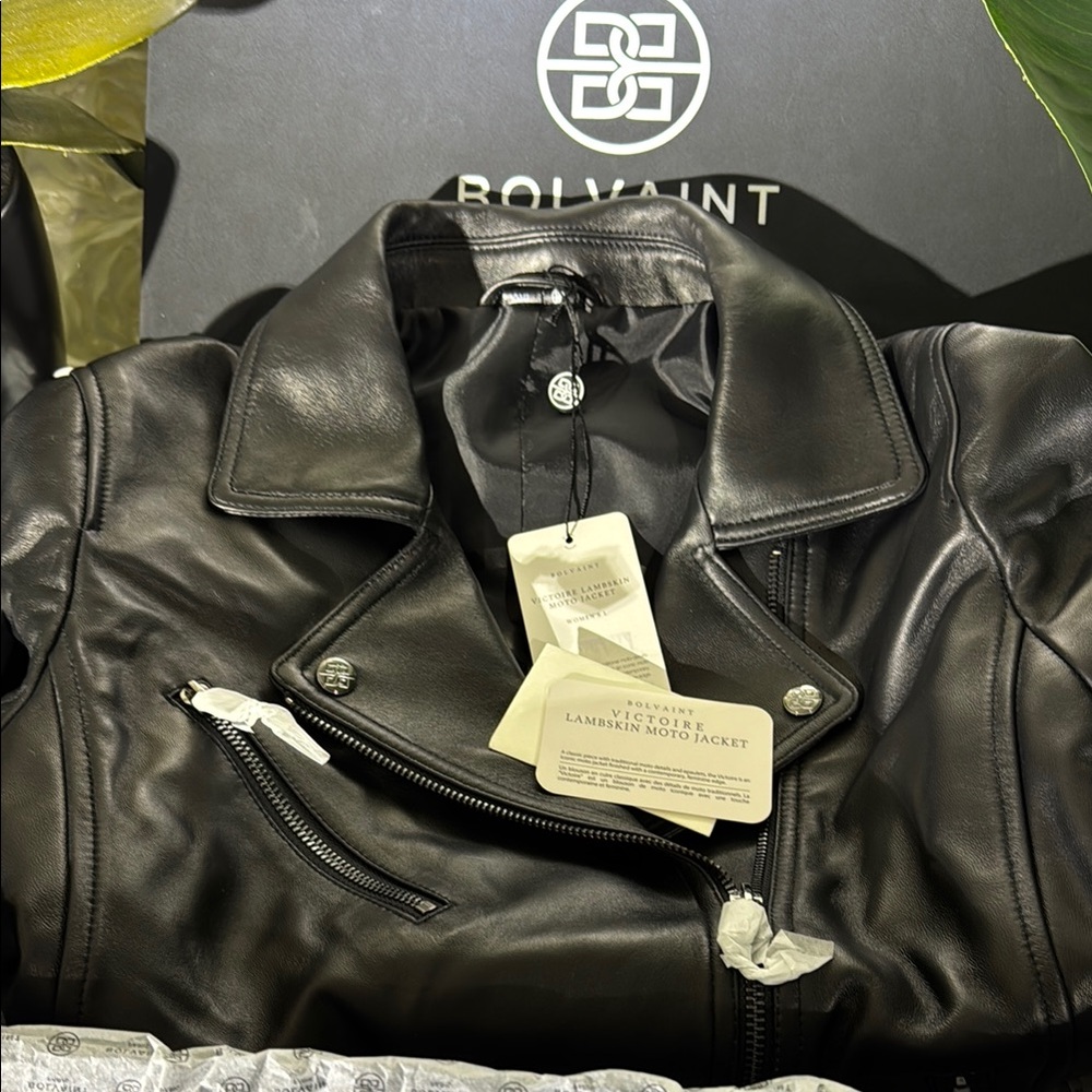 Bolvaint Black Lambskin Moto Jacket